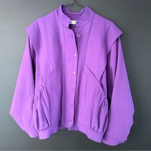 Vintage Purple Simon Chang Wool Bomber Style Jacket
